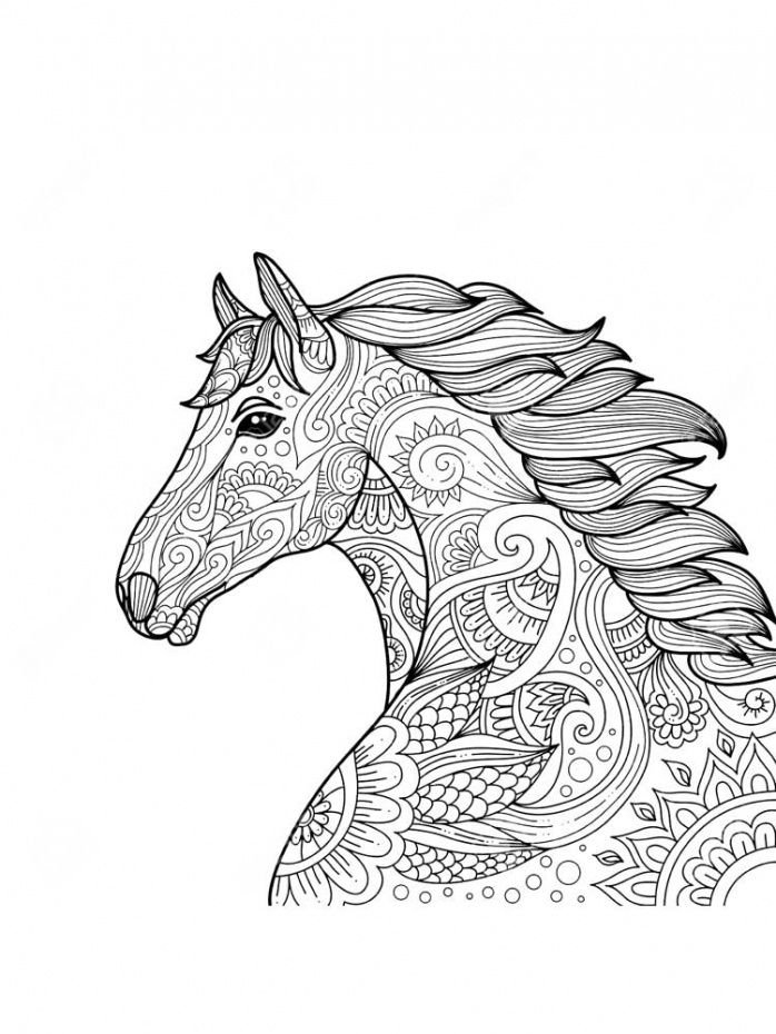 horse coloring pages free adult