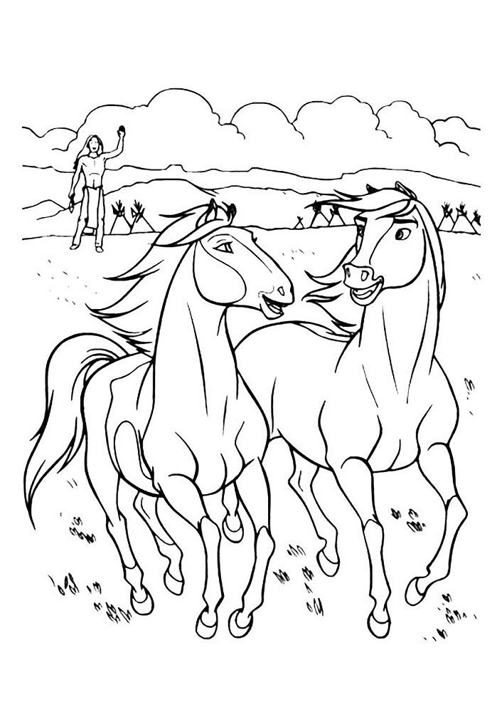 horse coloring pages from spirit movie