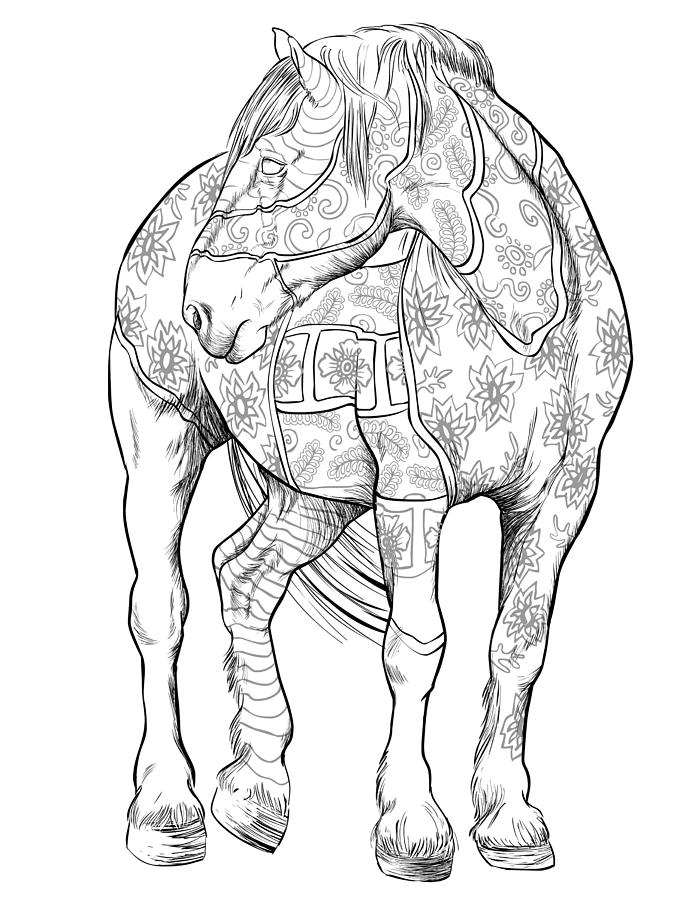 horse coloring pages hard