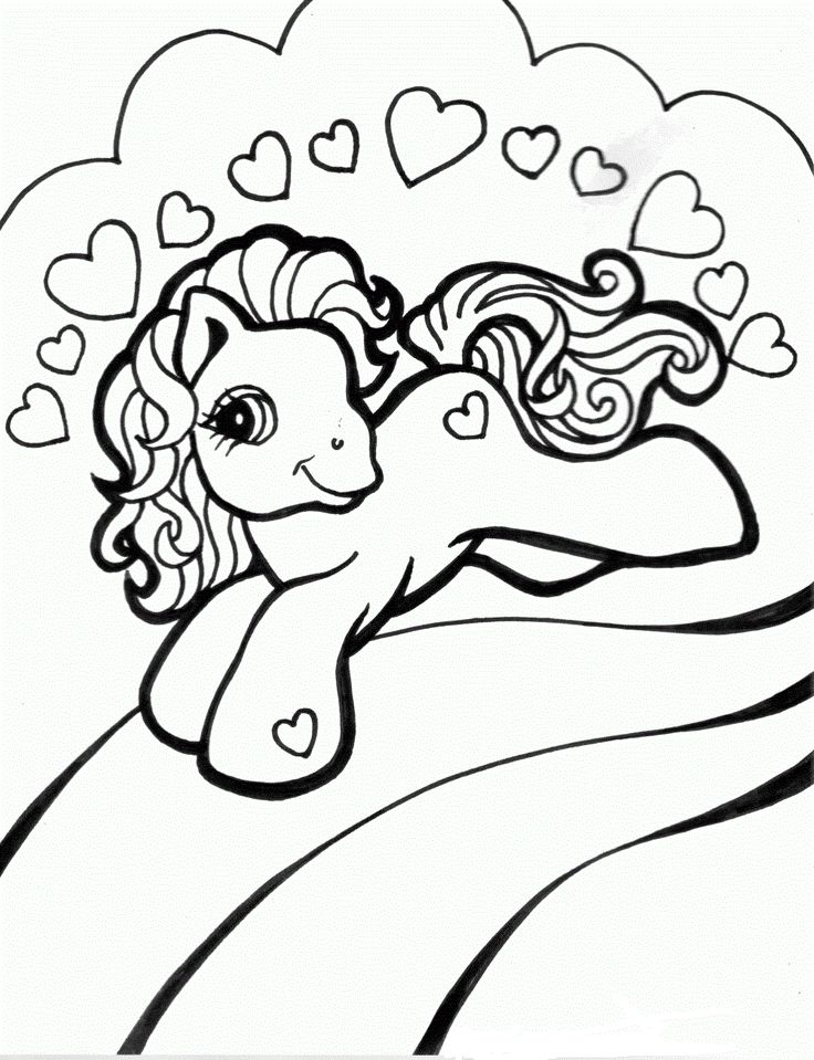 horse coloring pages heart