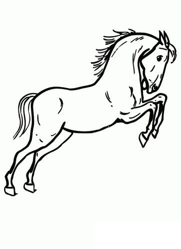 horse coloring pages jumping to print
