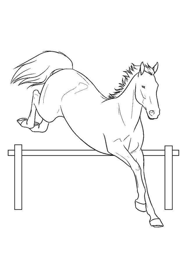 horse coloring pages jumping