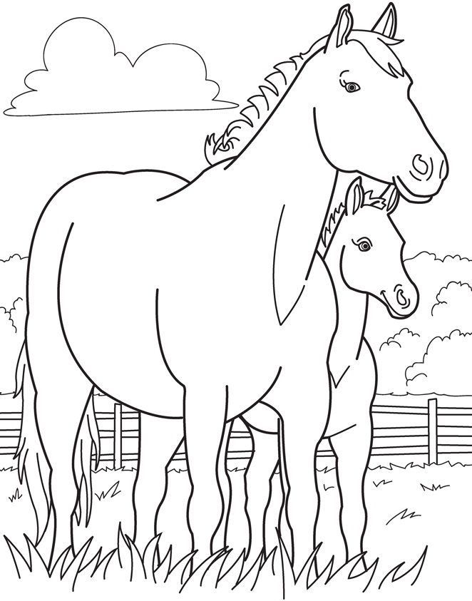 horse coloring pages of animals
