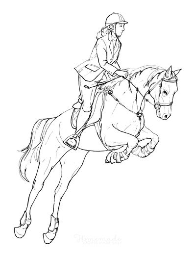 Horse Coloring Pages of Jumps
