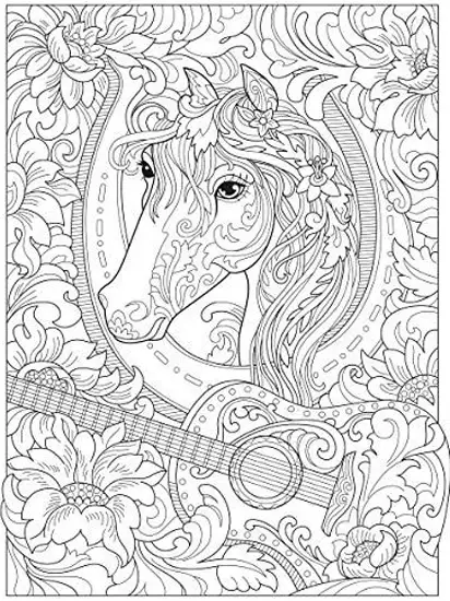 horse coloring pages or adults