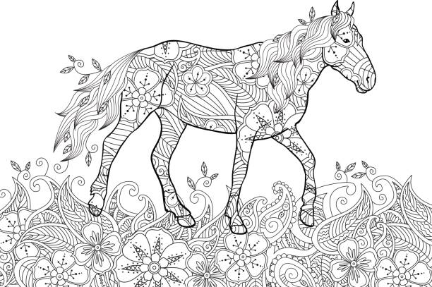 horse coloring pages paisley
