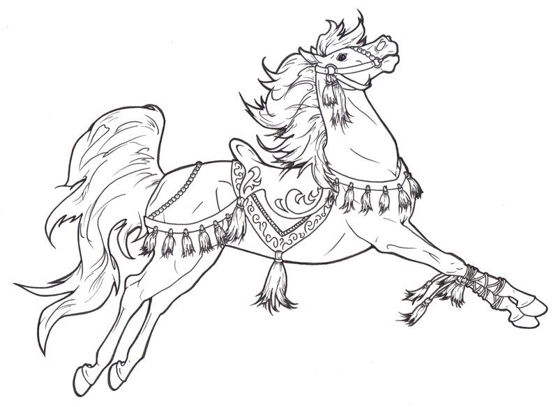 horse coloring pages tassel