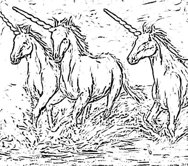 horse coloring pages wild unicorn herd