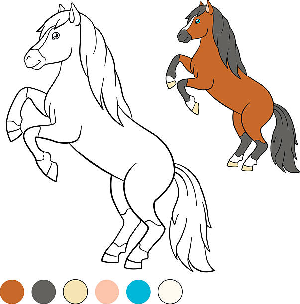 horse coloring pages with color