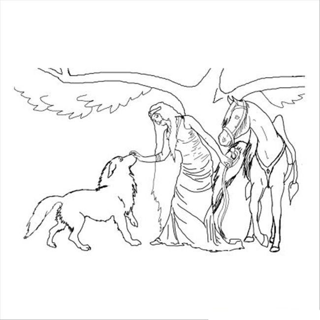 horse coloring pages wolf