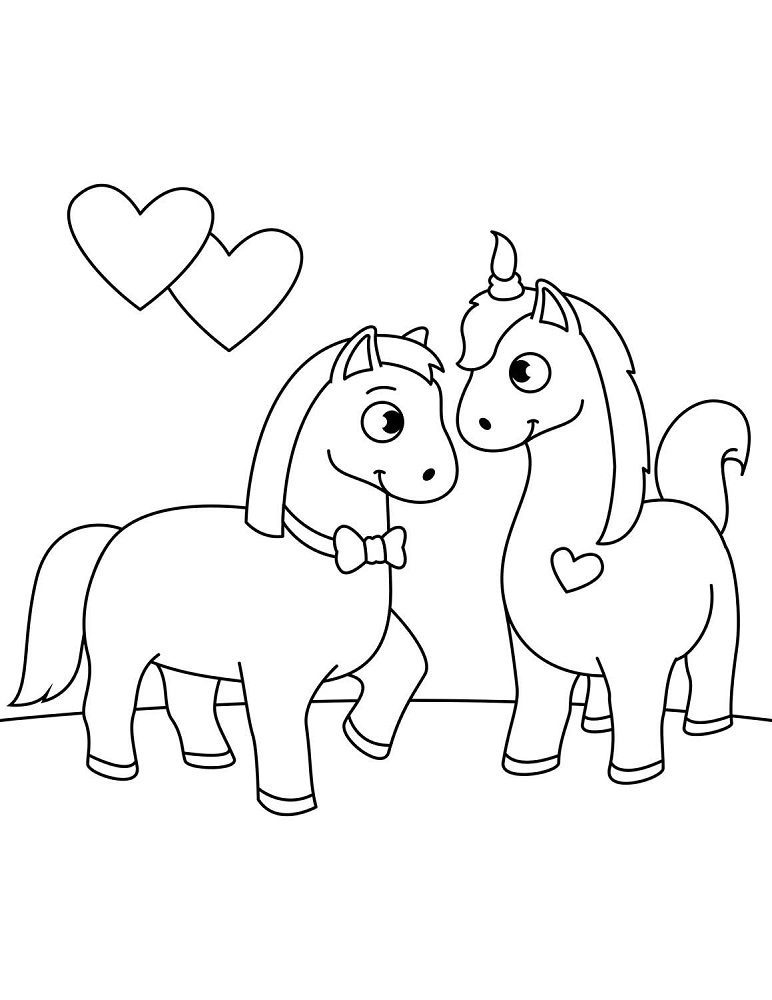 horse drawings coloring pages cute young
