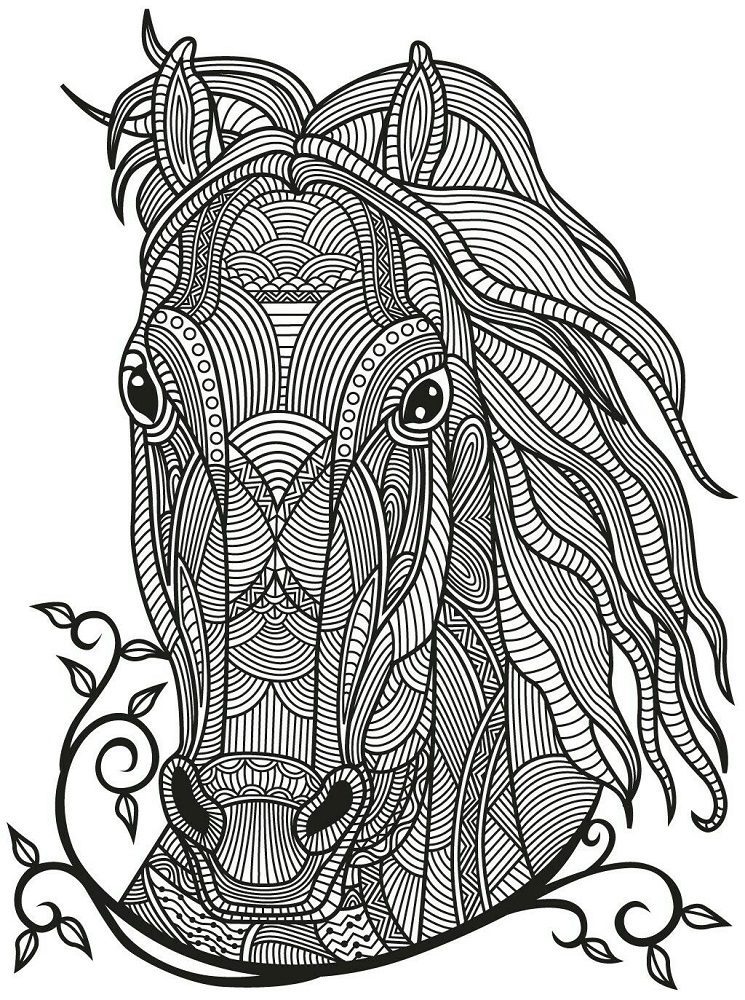 horse head mandala coloring pages