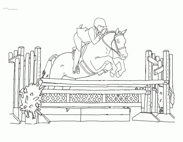 horse jumping coloring pages