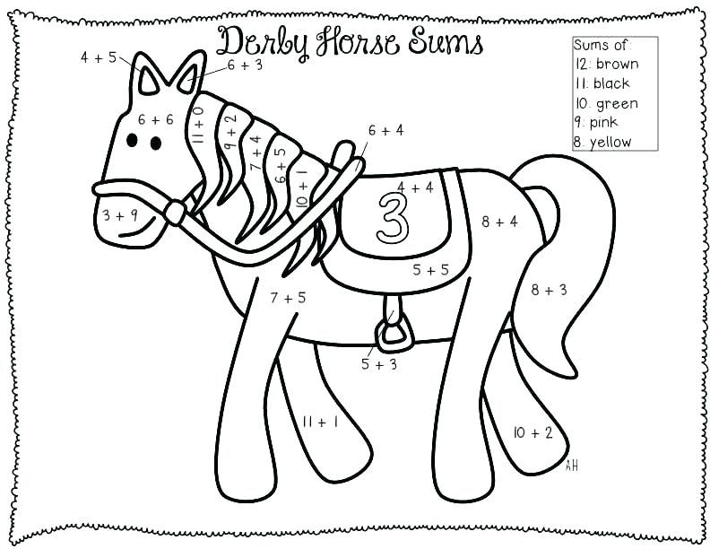 horse math coloring pages