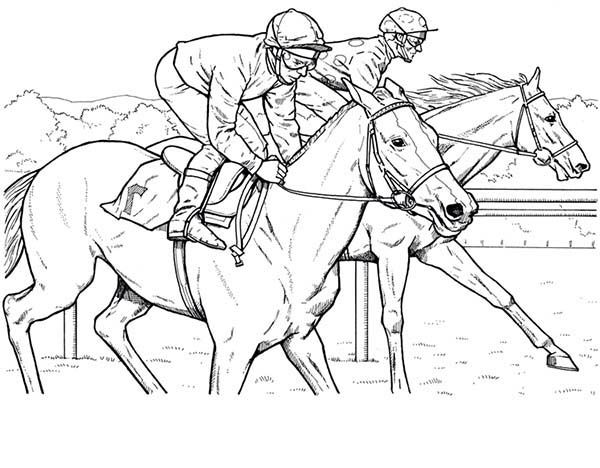 horse racing coloring pages printable