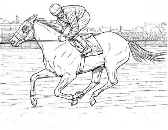 horse racing coloring pages