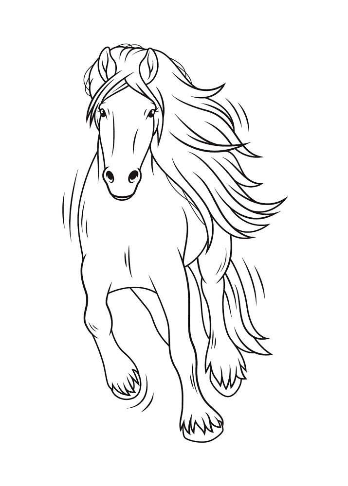 horse realistic animal coloring pages