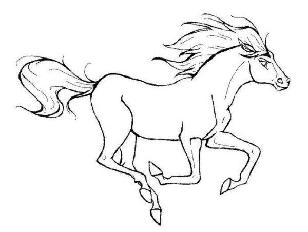 horse running coloring pages
