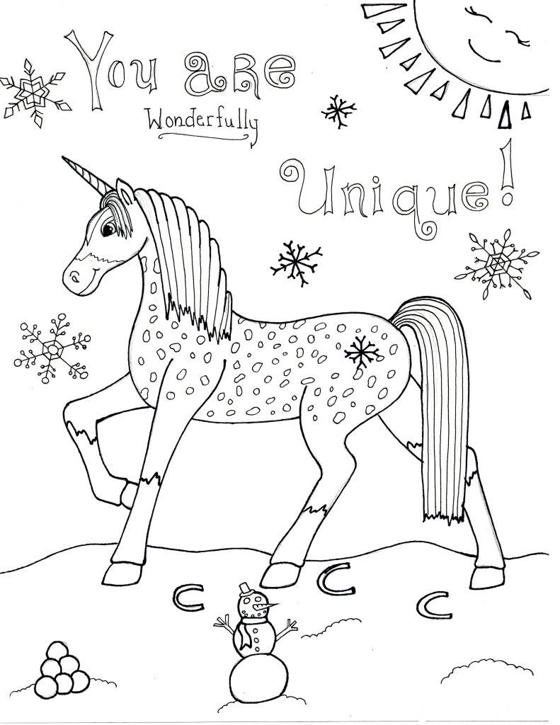 horse snowflakes coloring pages