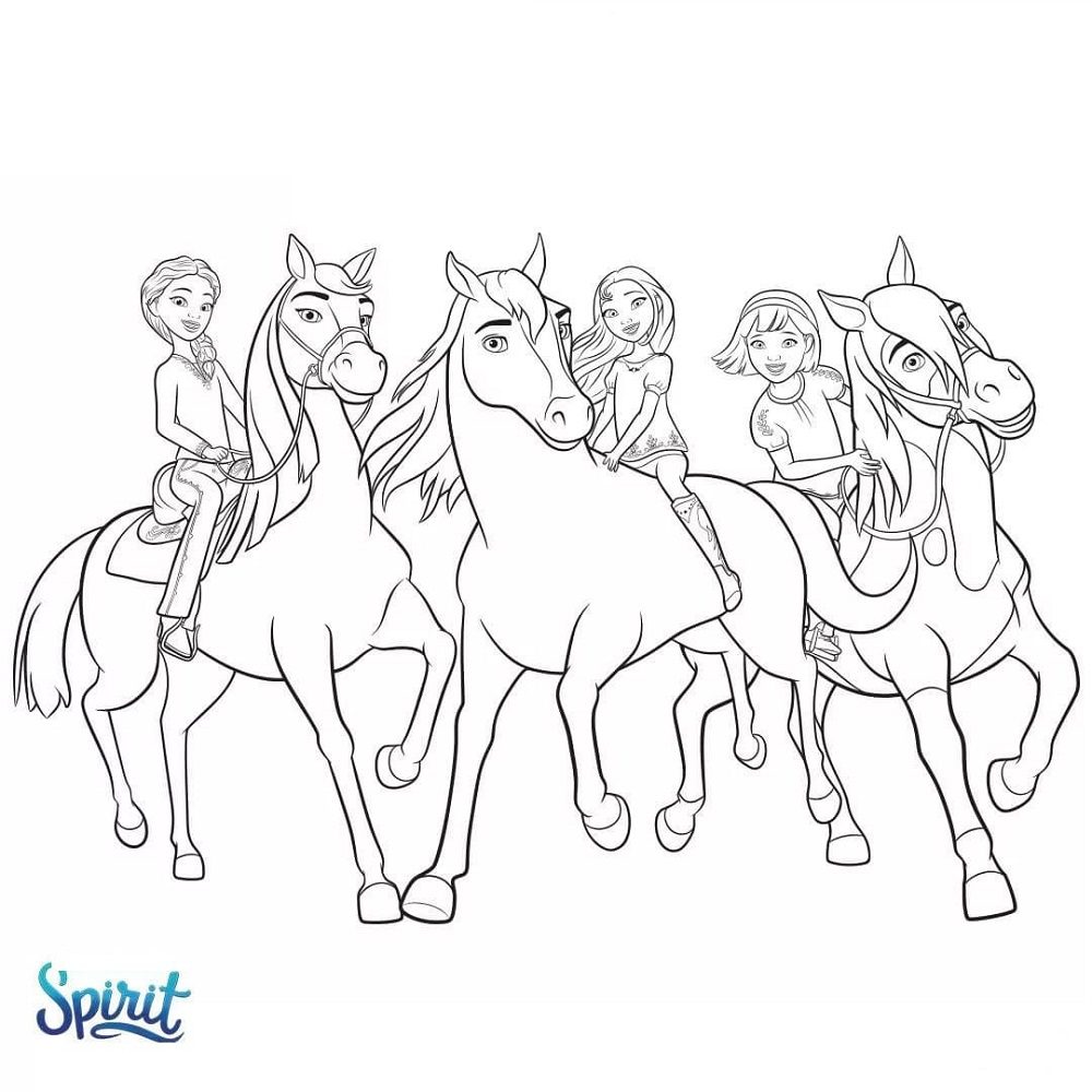 horse spirit riding free coloring pages