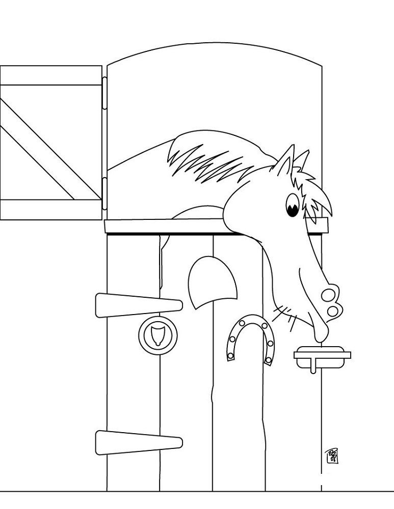 horse stables coloring pages