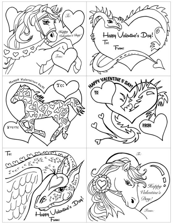 horse valentines day coloring pages