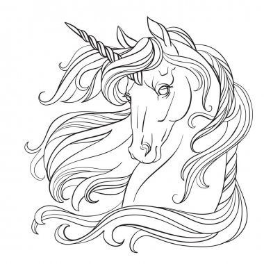 horse with long hair coloring page
