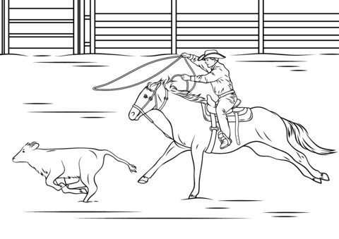 horse with rope coloring pages
