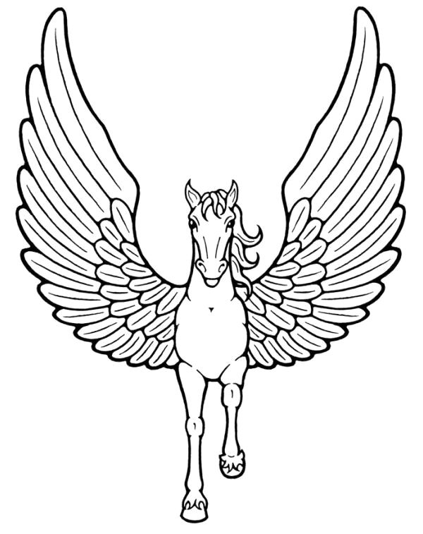 horse with wings coloring pages