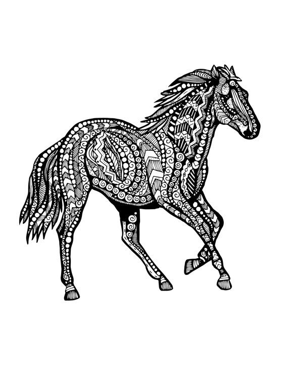 horse zendoodle coloring pages