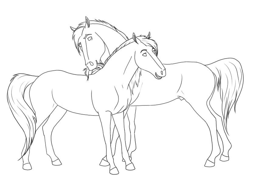 horseland coloring pages two horse together
