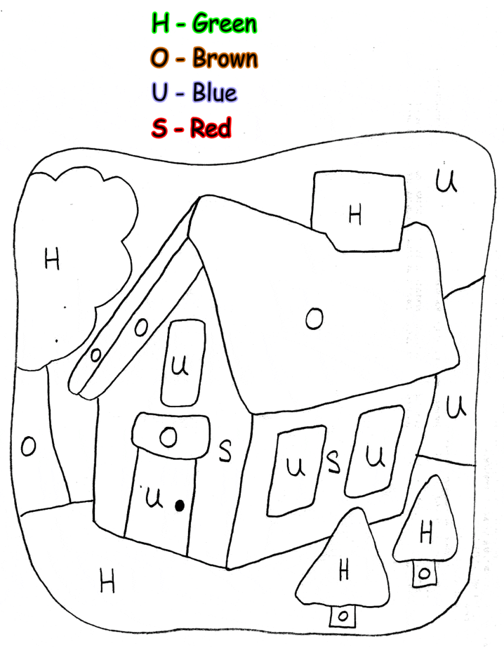 House Color By Numbers Coloring Pages