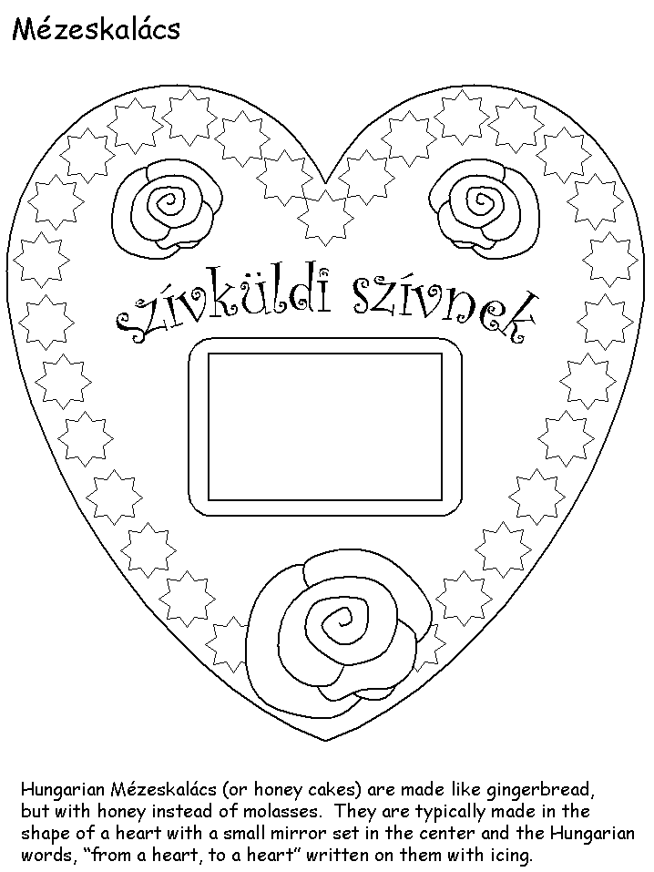 Hungary Honeycake Countries Coloring Pages