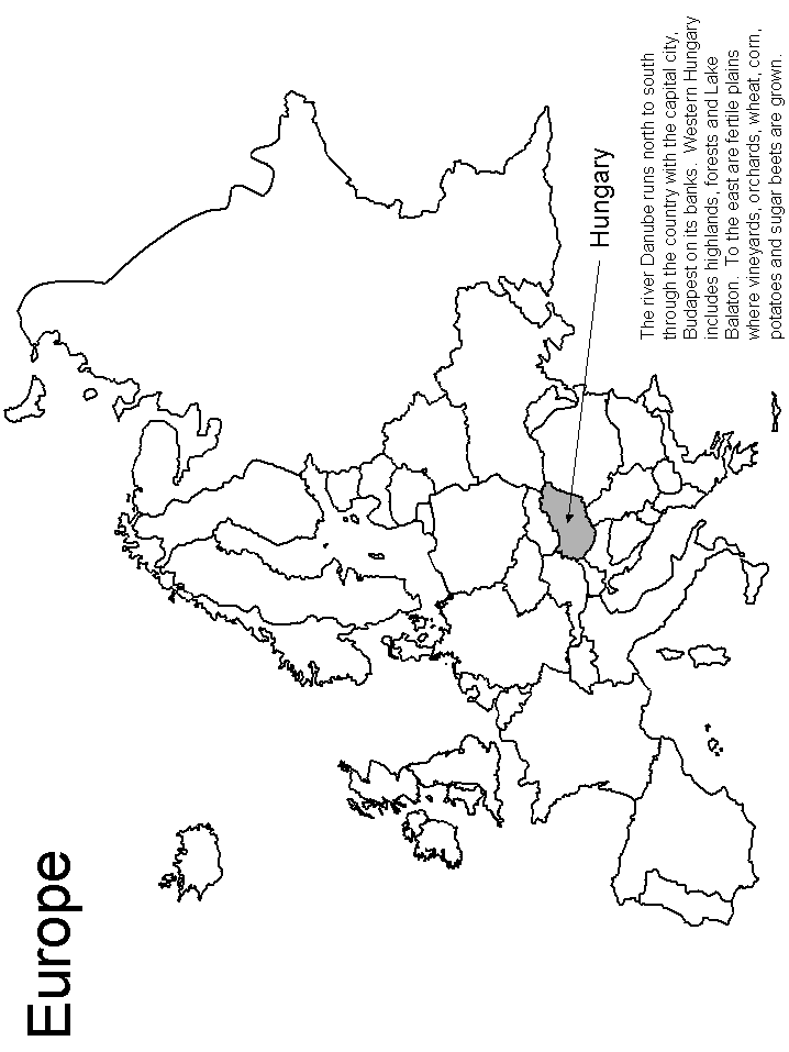 Hungary Map Coloring Pages