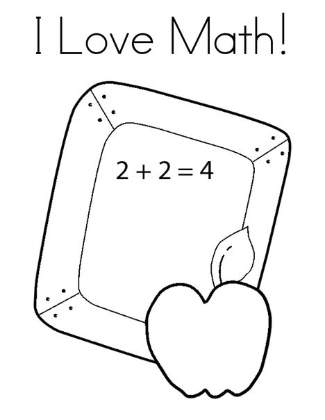 I Love Math Coloring Pages
