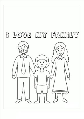 I Love My Family Coloring Pages & coloring book.