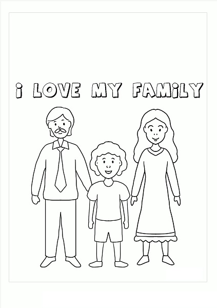 I Love My Family Coloring Pages