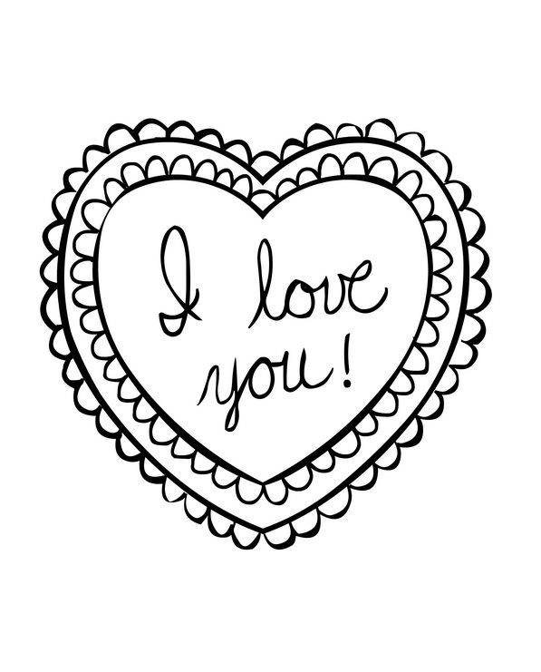 I Love You Valentine Coloring Page