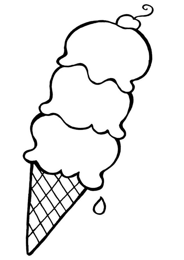 Ice Cream Cone Coloring Page