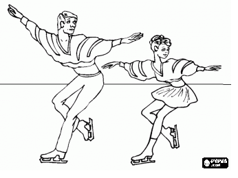 Ice dancing pairs coloring page