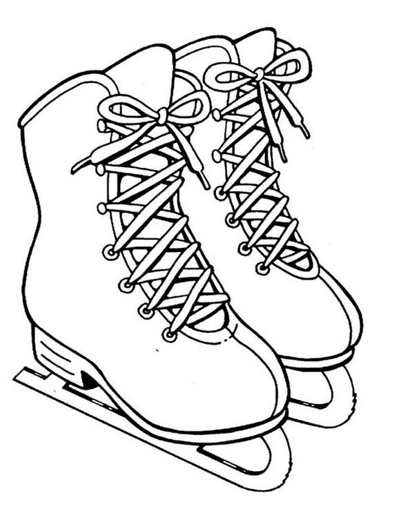 Ice skates coloring page