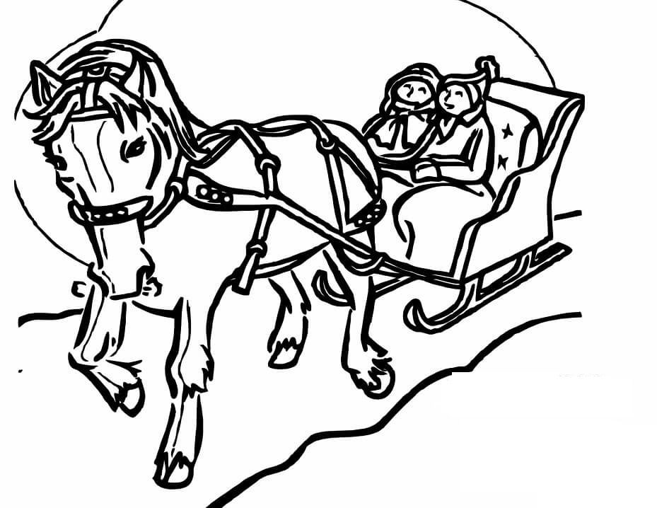 images of winter sleigh rides coloring pages