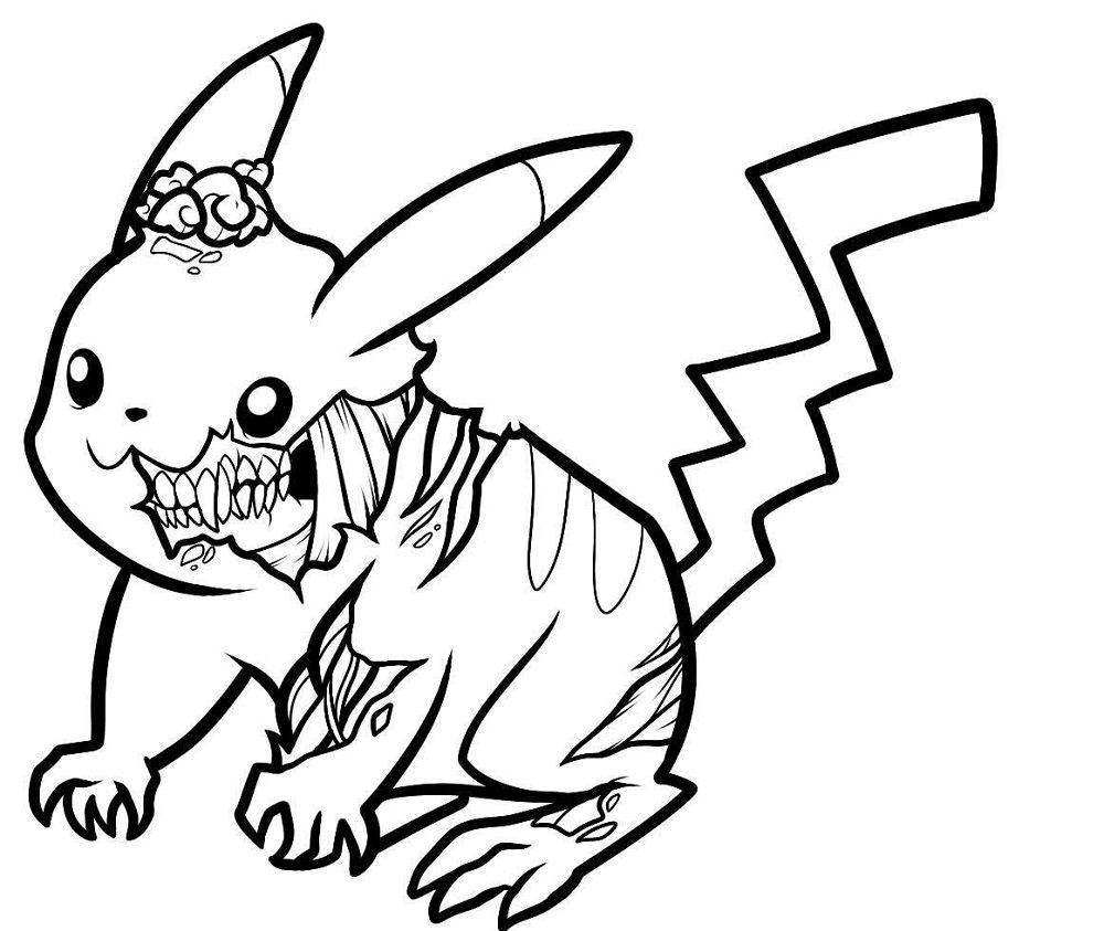 images zombie pikachu coloring pages