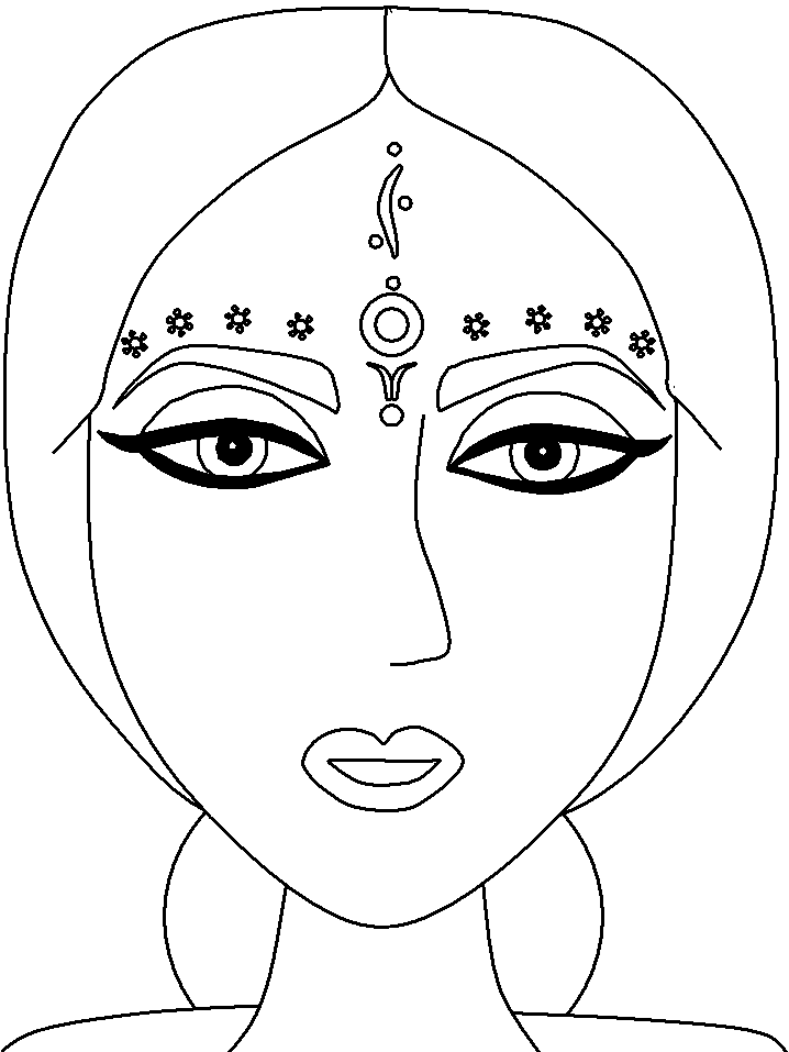 India Bindi Countries Coloring Pages