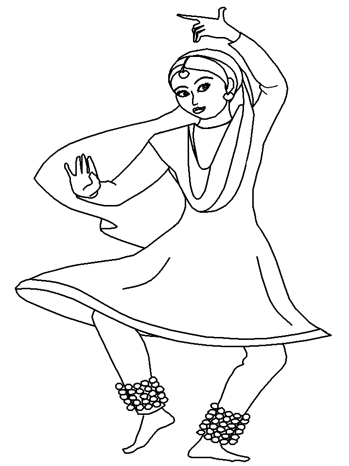 India Kathak Countries Coloring Pages | Coloring Page Book