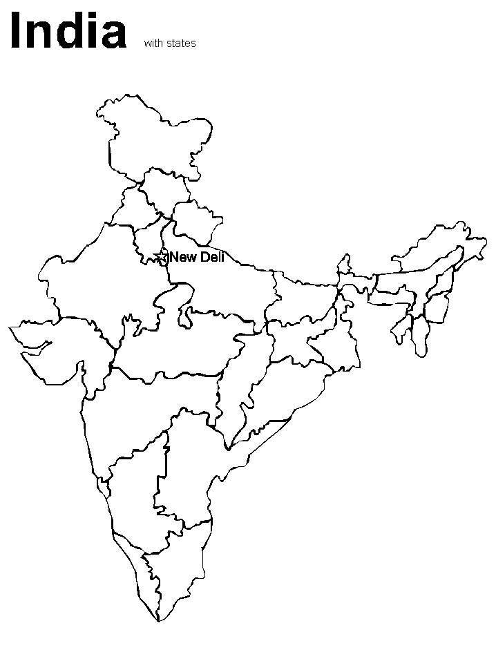 India Map Coloring Pages