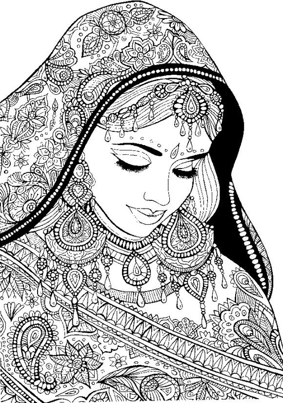 Indian Bride Coloring Pages