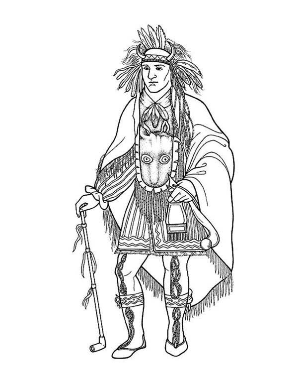 Indian Chief Coloring Page