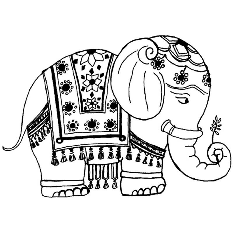 Indian Elephant Coloring Pages Printable
