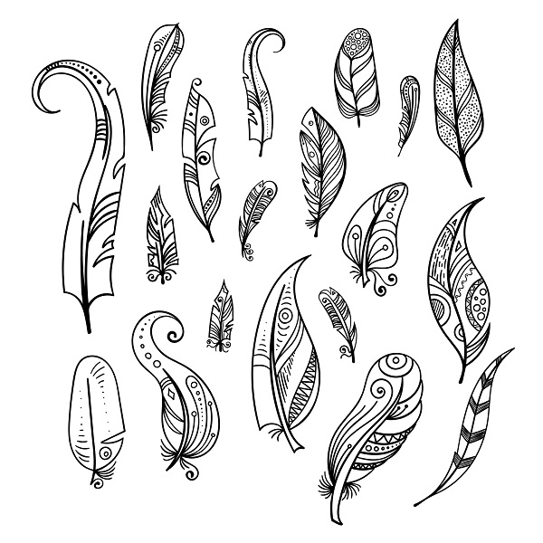 Indian Feathers Coloring Pages